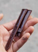 Dây cá sấu vân sườn, dây đồng hồ da cá sấu nhập khẩu, dây đồng hồ da cá sấu chính hãng, dây da đồng hồ xịn, alligator leather watch band, alligator leather watch strap 2