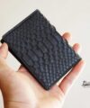 Python Credit Card Holder, Black Python leather card holder MWL278