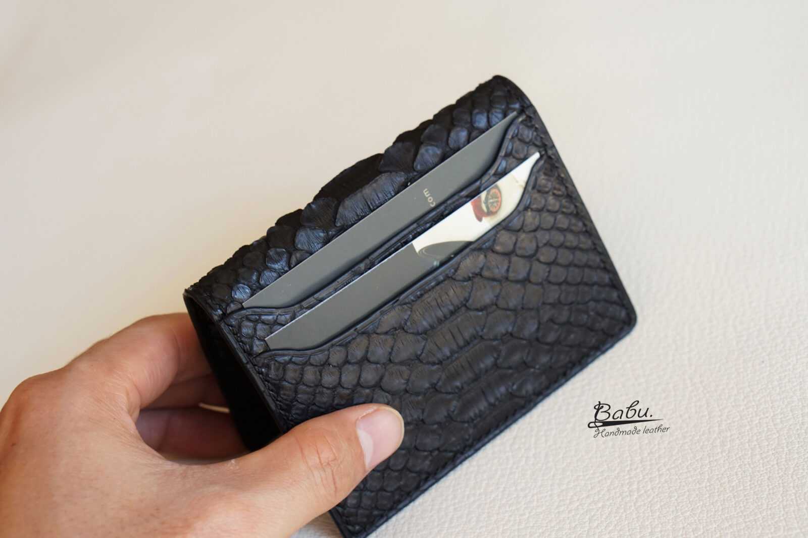 Snake Skin Business Card Case | Felt Lined | Custom Business Card Holder