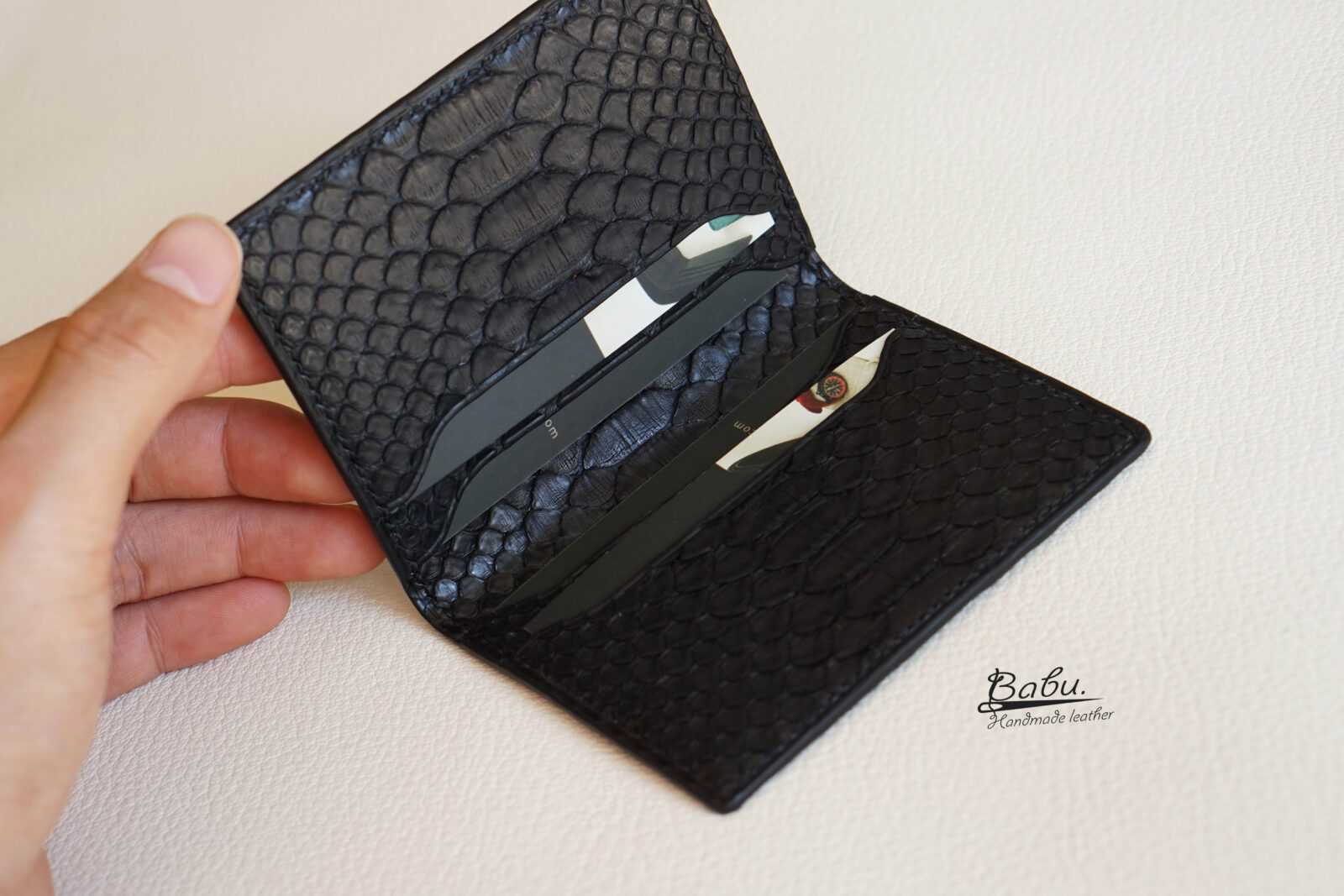 Python credit card holder, hand-painted silver