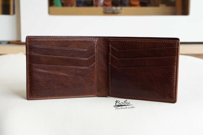 Dark Brown Vintage Cow Leather Wallet, Bifold Leather Wallet for Men