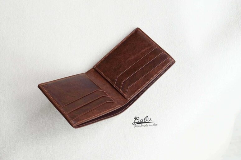 Dark Brown Vintage Cow Leather Wallet, Bifold Leather Wallet for Men