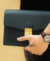 Moss Green Leather Clutch, Handmade Calf leather Clutch bag C039