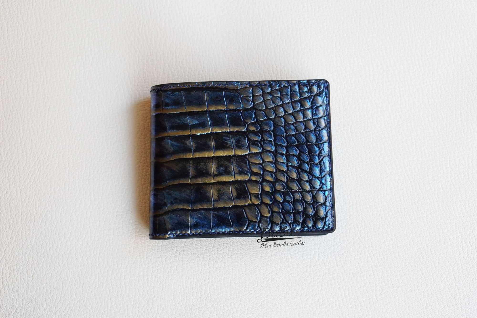 56 BYO American Alligator + French Chèvre Leather Slim Wallet