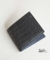 Dark Gray Alligator leather wallet, Handcrafted Alligator bifold wallet WL288