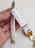 Natural White Python leather watch band