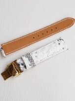 Natural White Python leather watch band