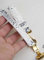 Natural White Python leather watch band