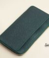 Moss green Epsom credit card holder wallet, Custom leather card wallet MWL288