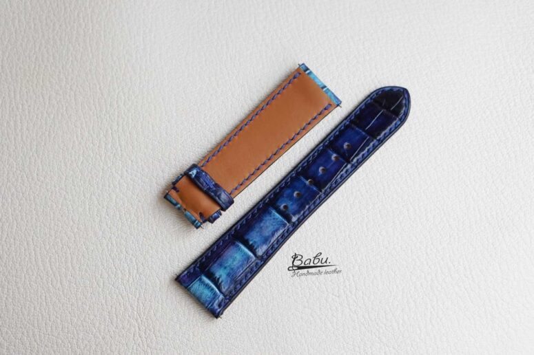 Premium Alligator leather watch strap Patina style