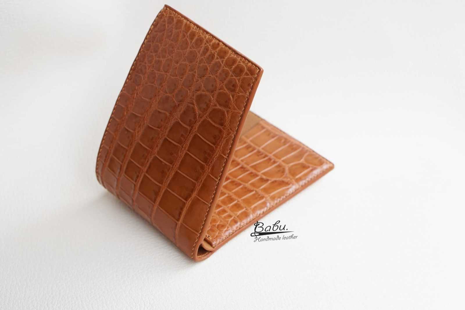 Brown Crocodile Bifold Wallet | Sherrill & Bros. | Luxury for Less