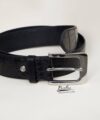 Black Alligator leather belt, men's alligator belt LB083