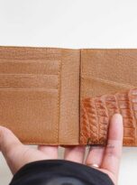handmade leather money clip wallet crocodile skin men’s wallet 5