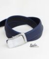Dark Blue Togo leather belt, Handmade Calf leather belt for men LB082