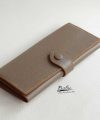 Sandy Taupe long wallet from Epsom leather, Handmade leather long wallet WL289