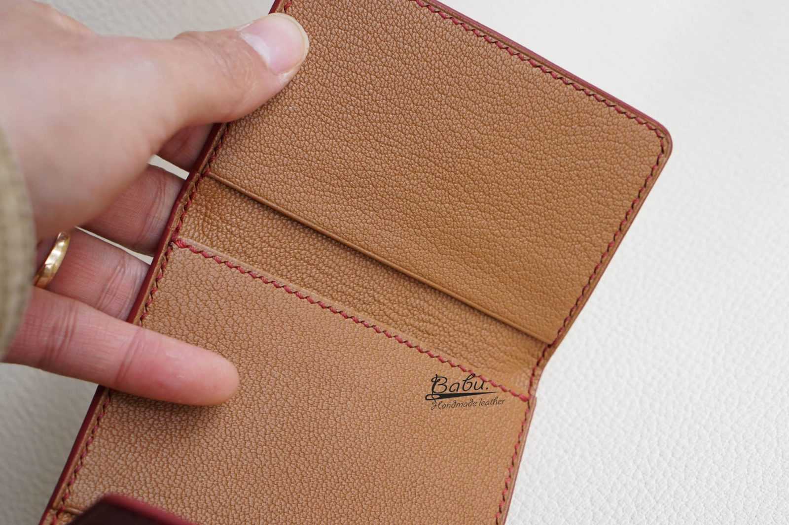 Alran Sully Goat Leather Credit card wallet, Handmade Leather Ticket holder  WL298