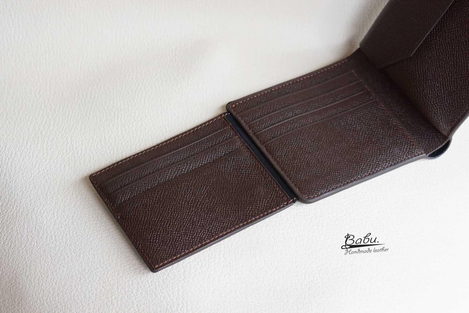 Dark Brown Calf Leather Wallet, Top Quality Epsom Leather Wallet for men  WL297
