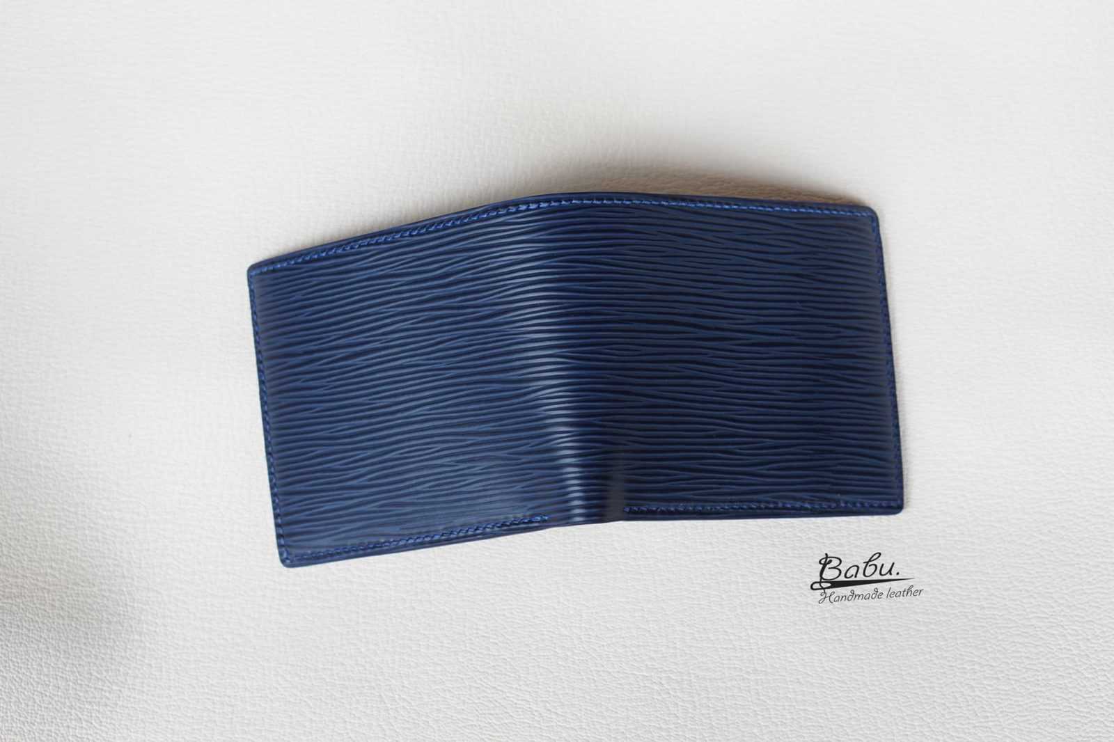 Handmade Epi money clip, Premium Navy Blue leather money clip