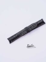 curved leather watch strap black alligator watch strap 1