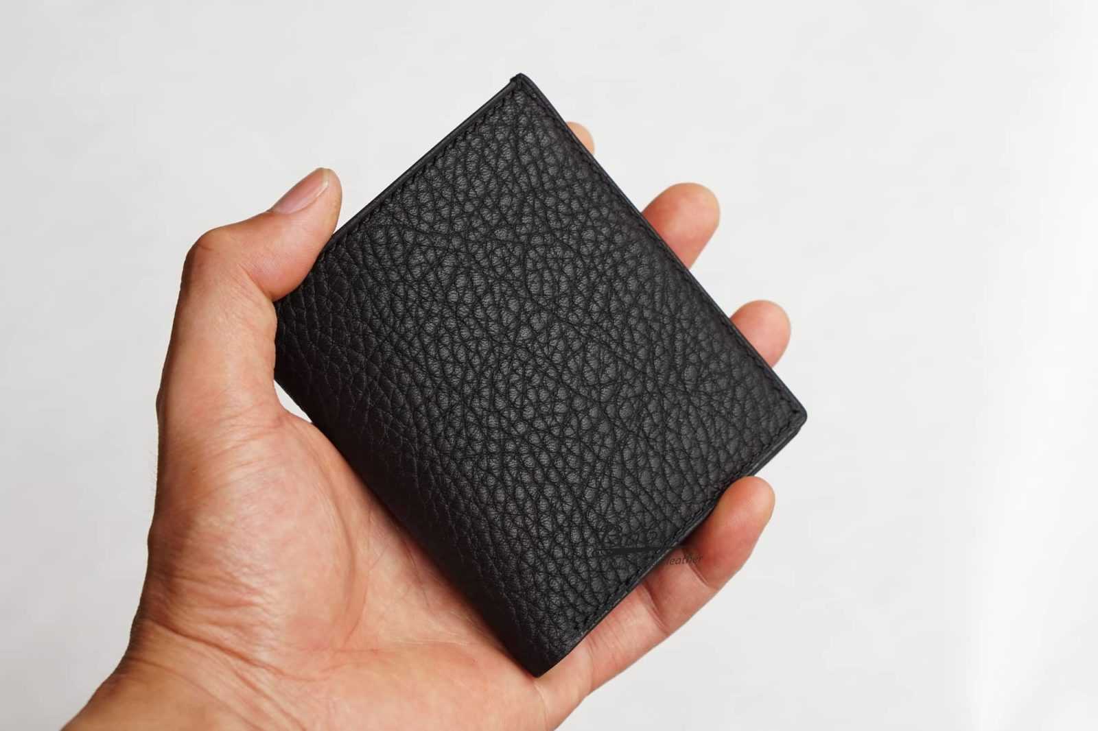 Handmade Togo leather wallet, High Quality mini leather wallet WL306