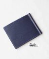 Handmade Epi leather money clip wallet, Navy Blue leather wallet WL307