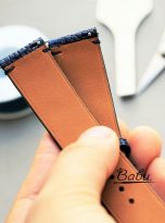 Navy blue Nubuck Ostrich watch strap (4)