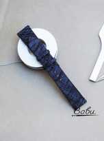 Navy blue Nubuck Ostrich watch strap (5)