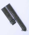 Olive Ostrich leather watch strap, Handmade Ostrich watch band SW258