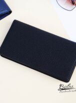 Black Togo leather wallet, High Quality long leather wallet