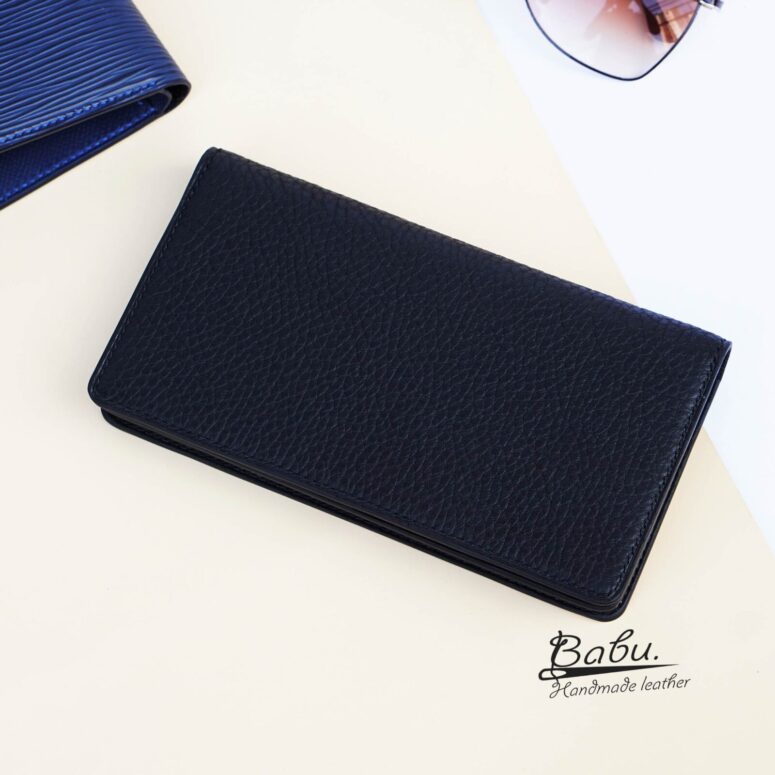 Black Togo leather wallet, High Quality long leather wallet