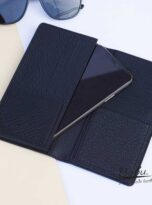 Black Togo leather wallet, High Quality long leather wallet