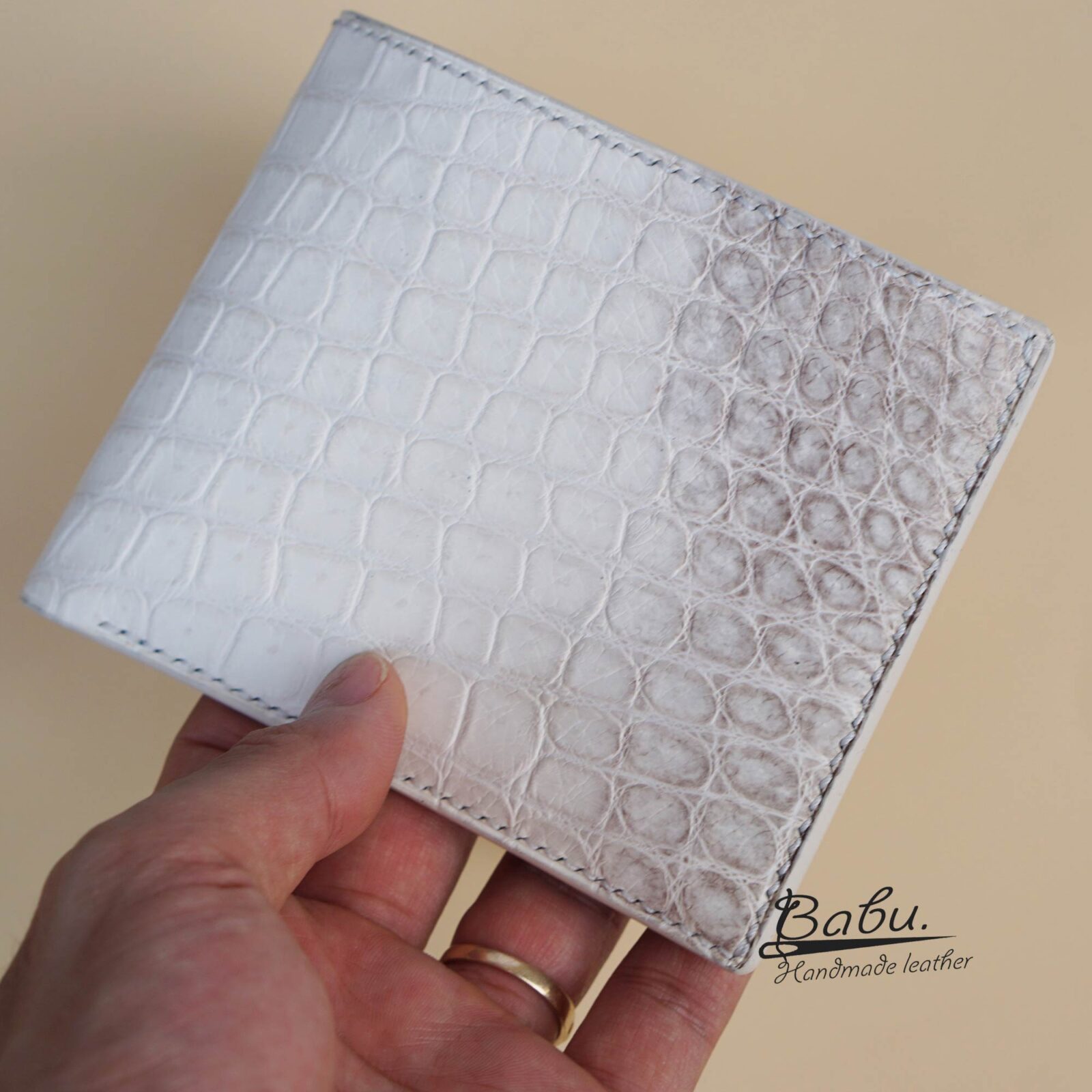 Bespoke Bifold Wallet in Natural Himalayan Crocodile Leather