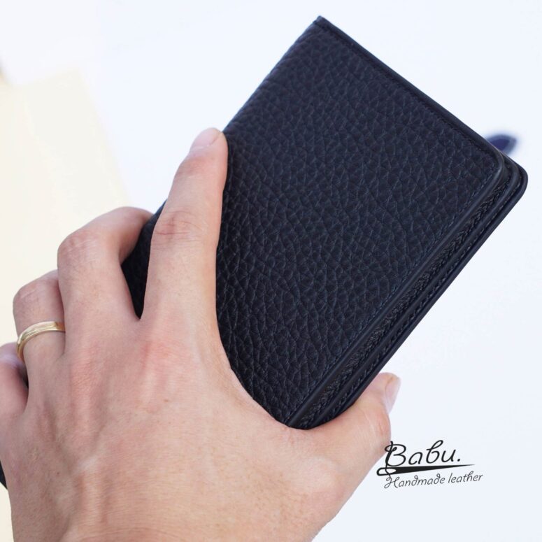 Black Togo leather wallet, High Quality long leather wallet