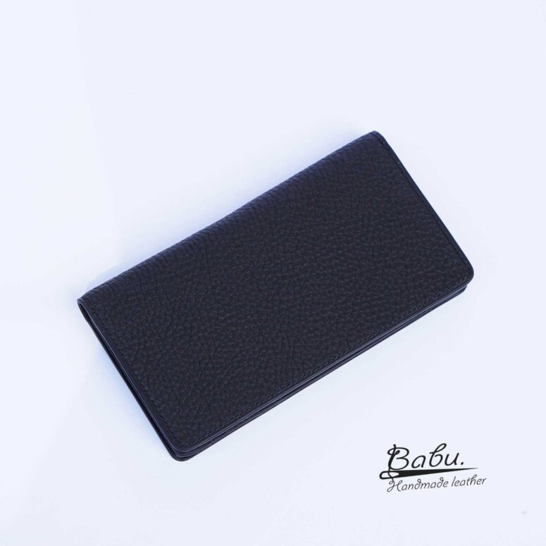 Black Togo leather wallet, High Quality long leather wallet