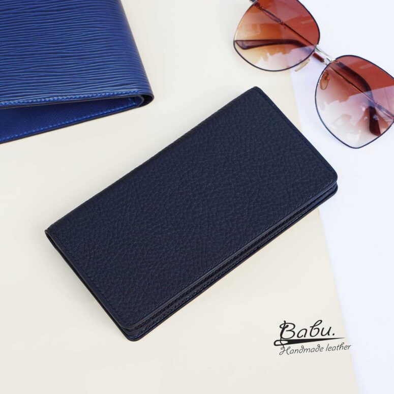 Black Togo leather wallet, High Quality long leather wallet