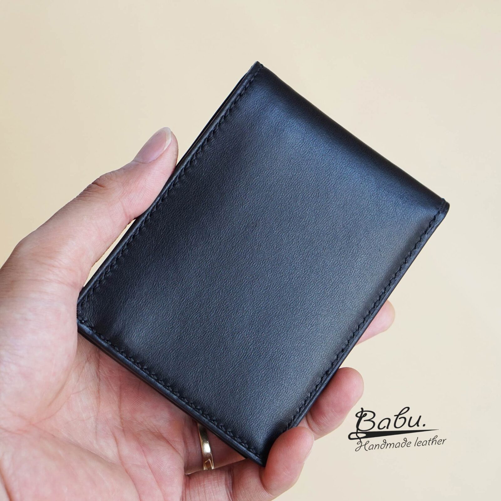 Handmade Epsom leather money clip, Genuine Calf leather money clip wallet  WL245