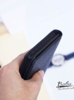 Black Togo leather wallet, High Quality long leather wallet