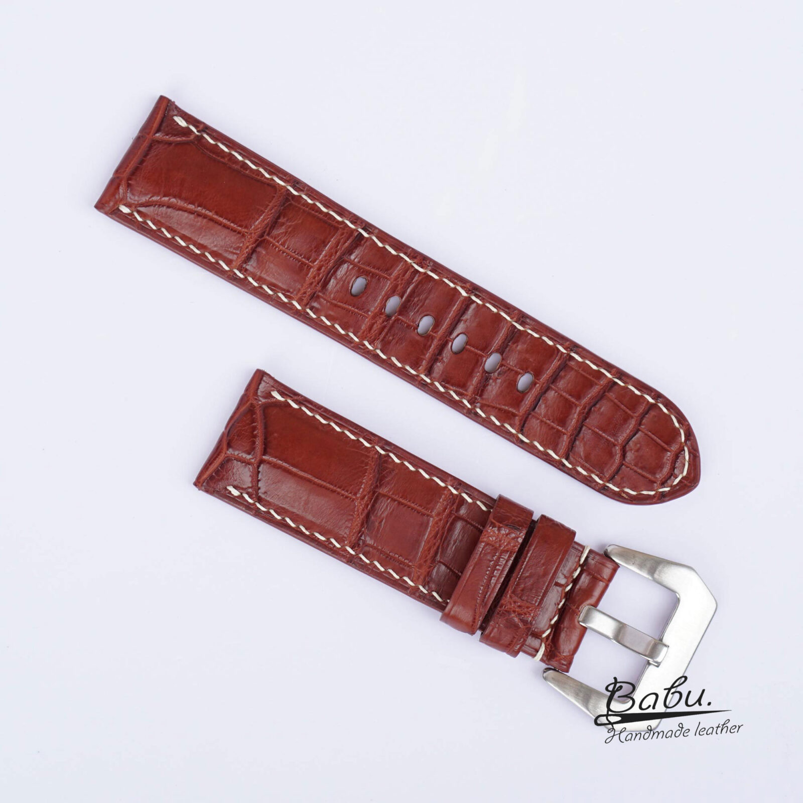 Brown Alligator watch band Premium leather strap for Panerai SW267