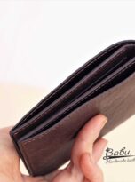 Chocolate Brown Vintage leather wallet, Tuscany Cow leather wallet