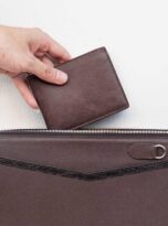 Chocolate Brown Vintage leather wallet, Tuscany Cow leather wallet