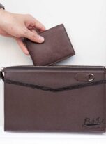 Chocolate Brown Vintage leather wallet, Tuscany Cow leather wallet