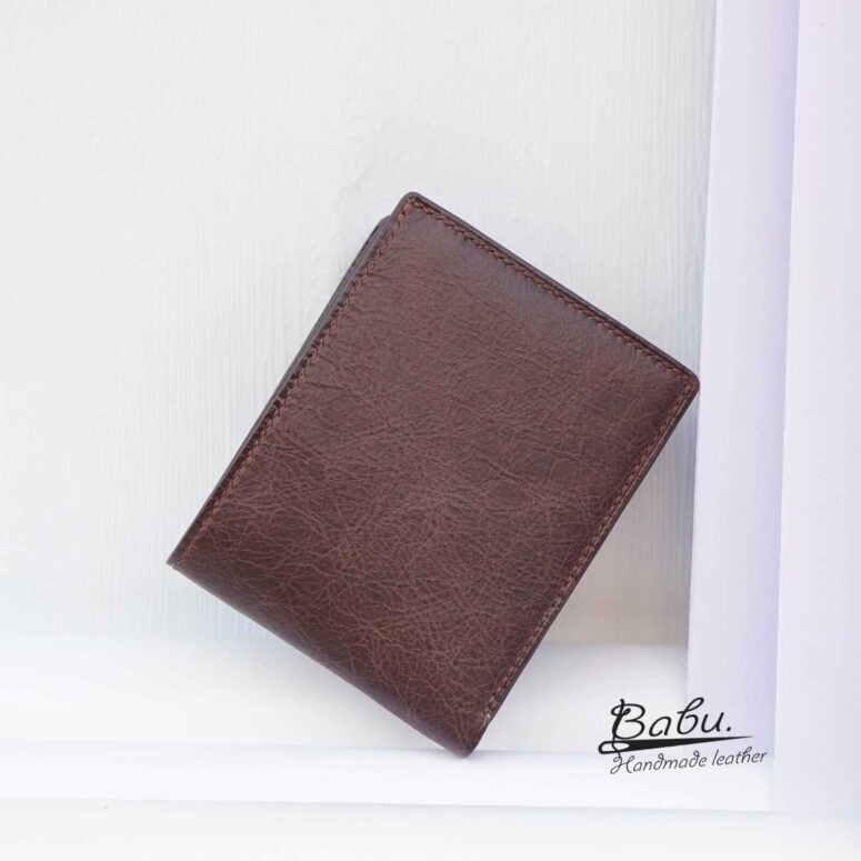 Chocolate Brown Vintage leather wallet, Tuscany Cow leather wallet