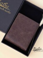 Chocolate Brown Vintage leather wallet, Tuscany Cow leather wallet