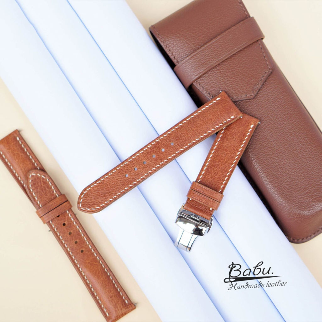 Brown Vintage Cow leather watch strap