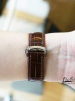 Premium Alligator Leather Watch Strap For Omega, Dark Brown leather Watch Band