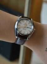 Premium Alligator Leather Watch Strap For Omega, Dark Brown leather Watch Band