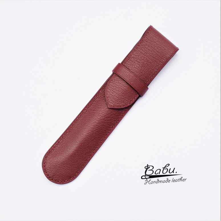 Burgundy Goat Leather Pen sleeve