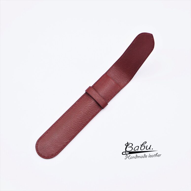 Burgundy Goat Leather Pen sleeve