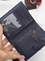 Nubuck deep blue alligator leather wallet for men (6)