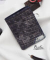 Nubuck Alligator leather wallet, Handmade bifold wallet for men WL316